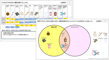 小3 理科 電気を通す物／磁石に引き付けられる物