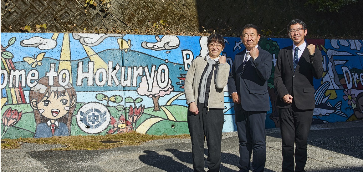 高知県南国市立北陵中学校 和田校長先生、田中教頭先生、前田先生