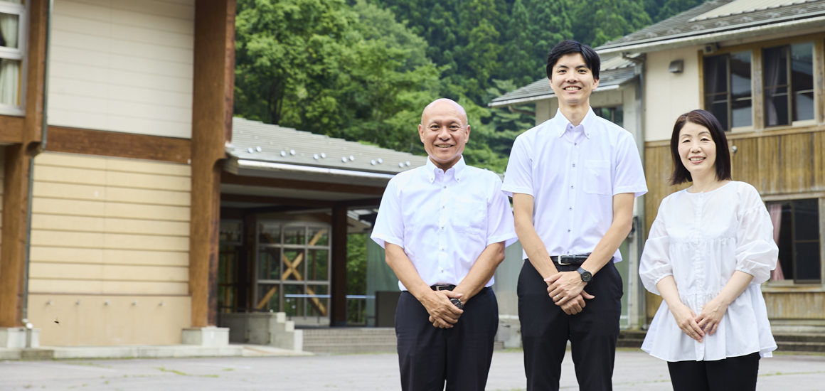 岐阜県郡上市立明宝中学校 赤尾校長先生、髙橋先生、小椋先生