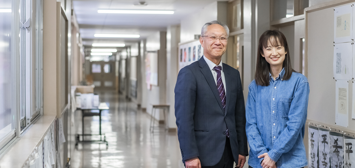 北海道平取町立平取小学校 木田理博校長先生、高橋七美先生