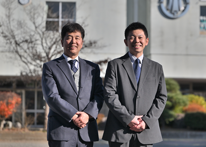 埼玉県毛呂山町立光山小学校 藤田校長先生、布施先生