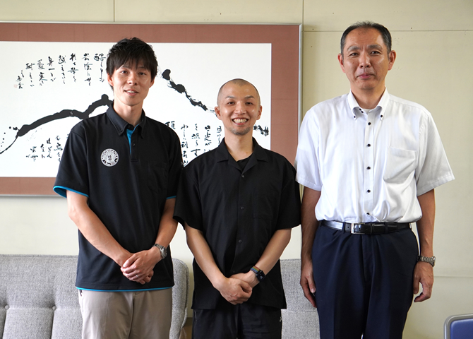 北海道旭川市立緑が丘中学校 岡田哲 教頭先生、斉藤範行 先生、今﨑彰彦 先生