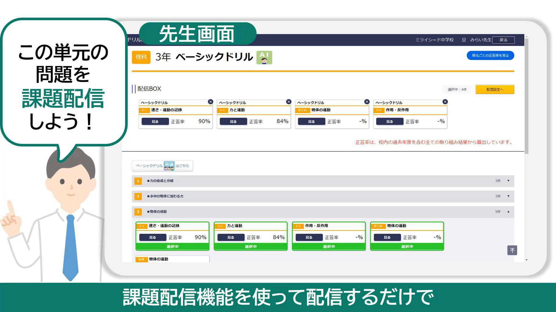 課題に取り組ませる