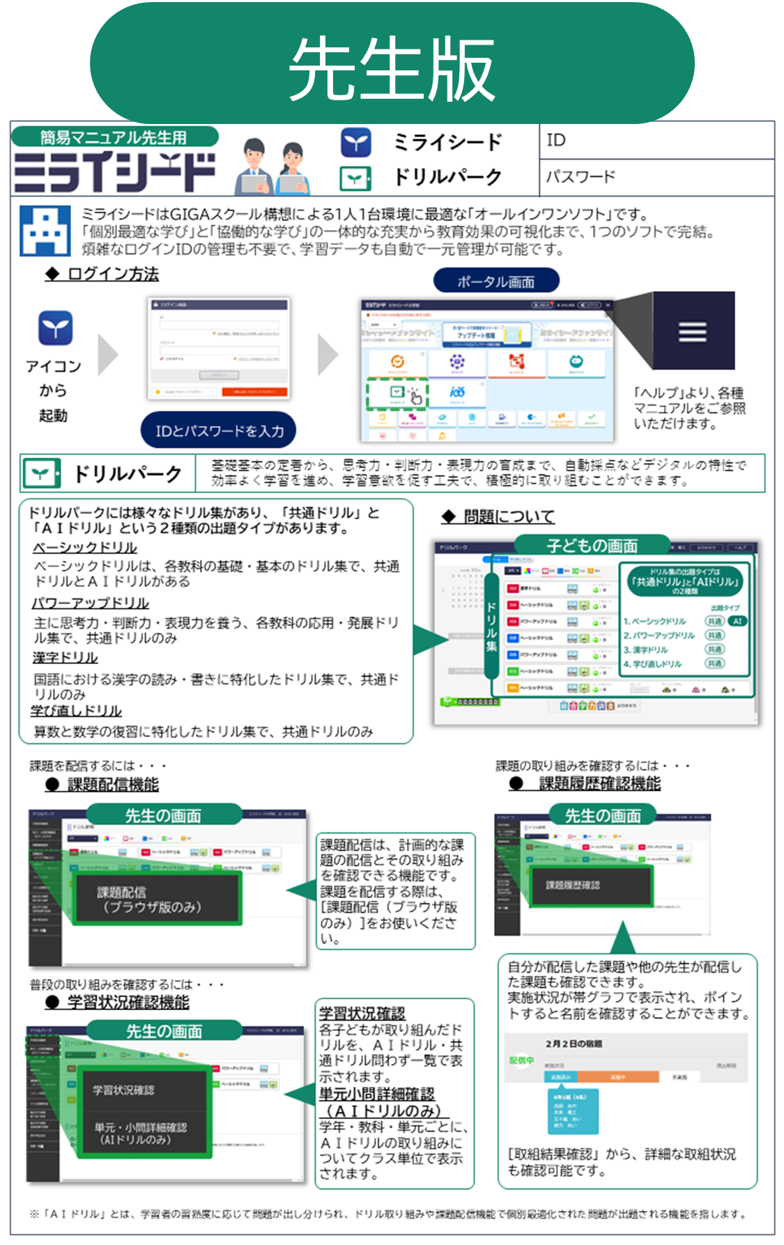 ドリルパーク簡易マニュアル先生版