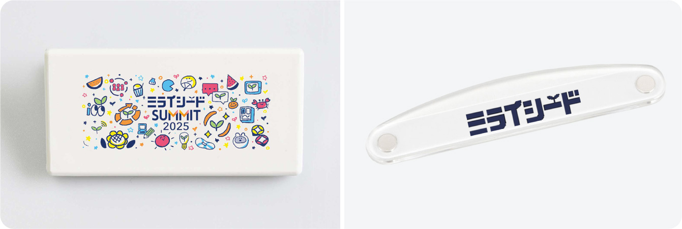 ミライシードオリジナルクリップマグネット＆クリスタルバナー