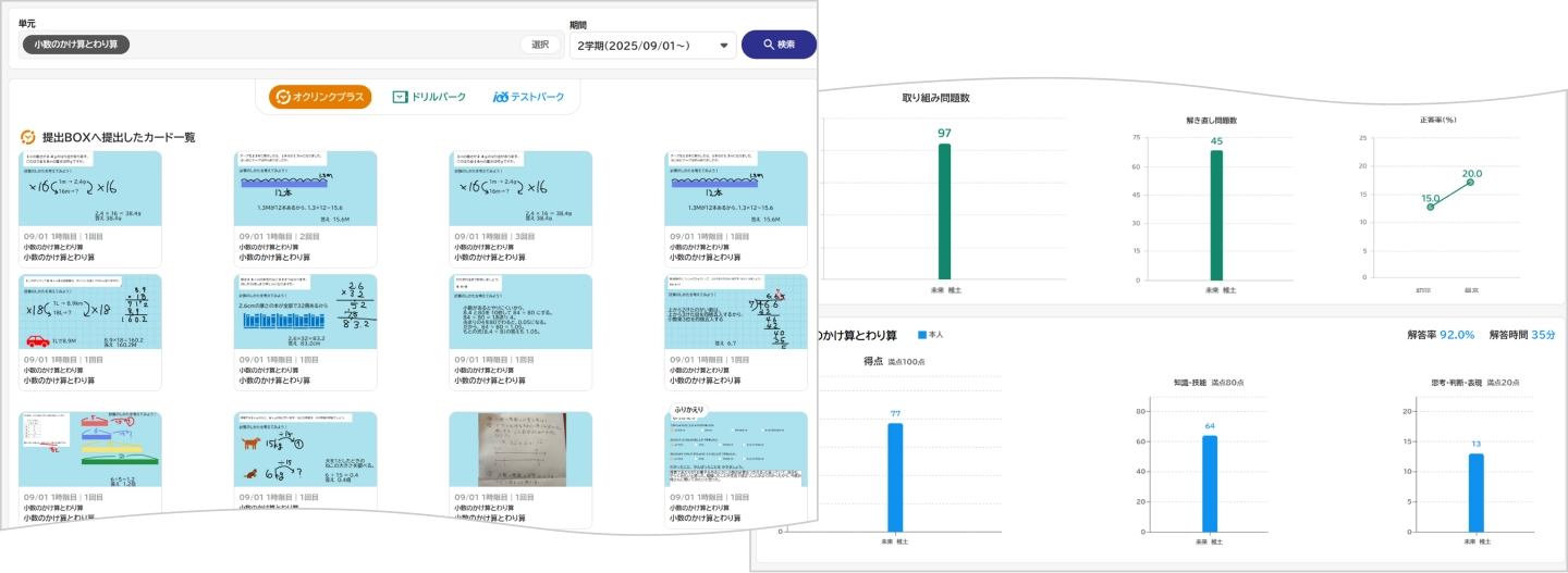得意・苦手を単元ごとに見える化